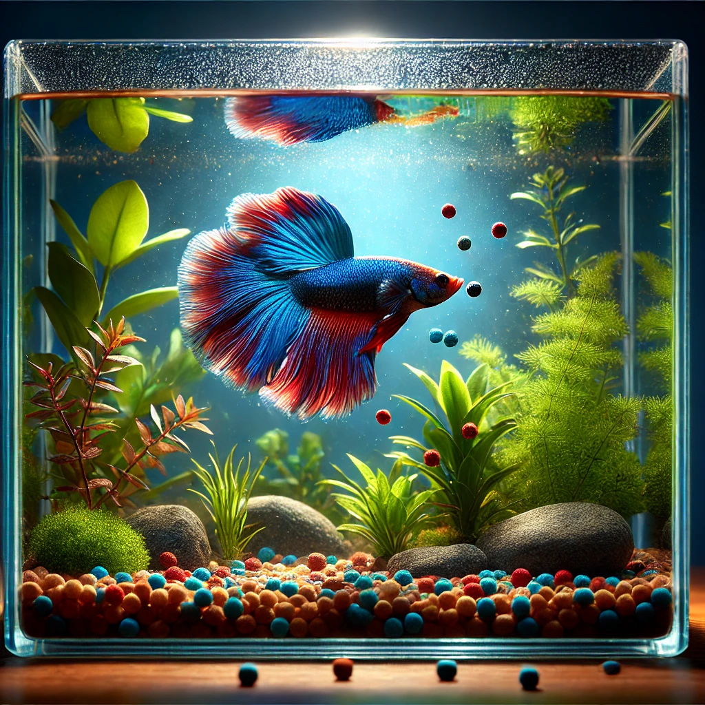 What do betta fish eat and how should they be fed?