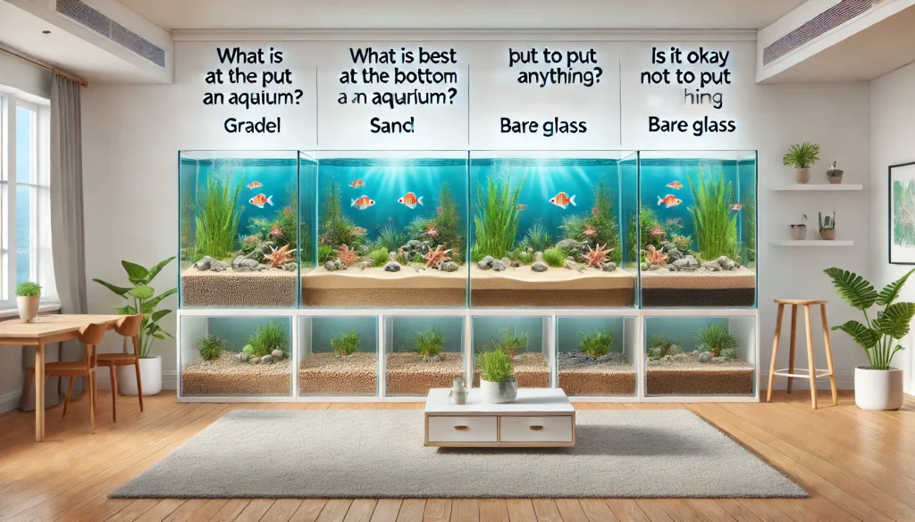 What is best to put at the bottom of an aquarium, and is it okay not to put anything?