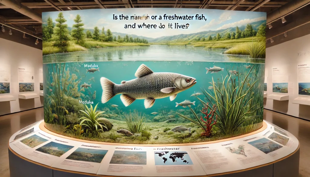 Is the rice fish a marine fish or a freshwater fish, and where does it live?