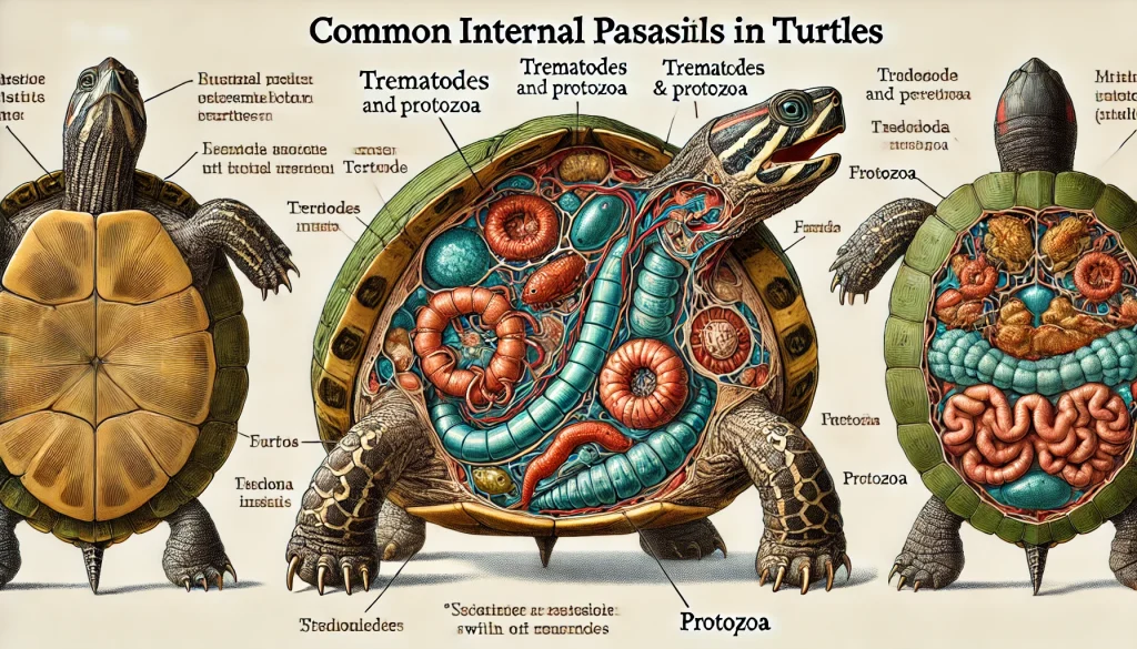 Common Internal Parasites in Turtles: Trematodes and Protozoa